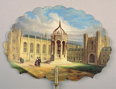 Victorian screen, with a scene of the fountain head in Trinity College